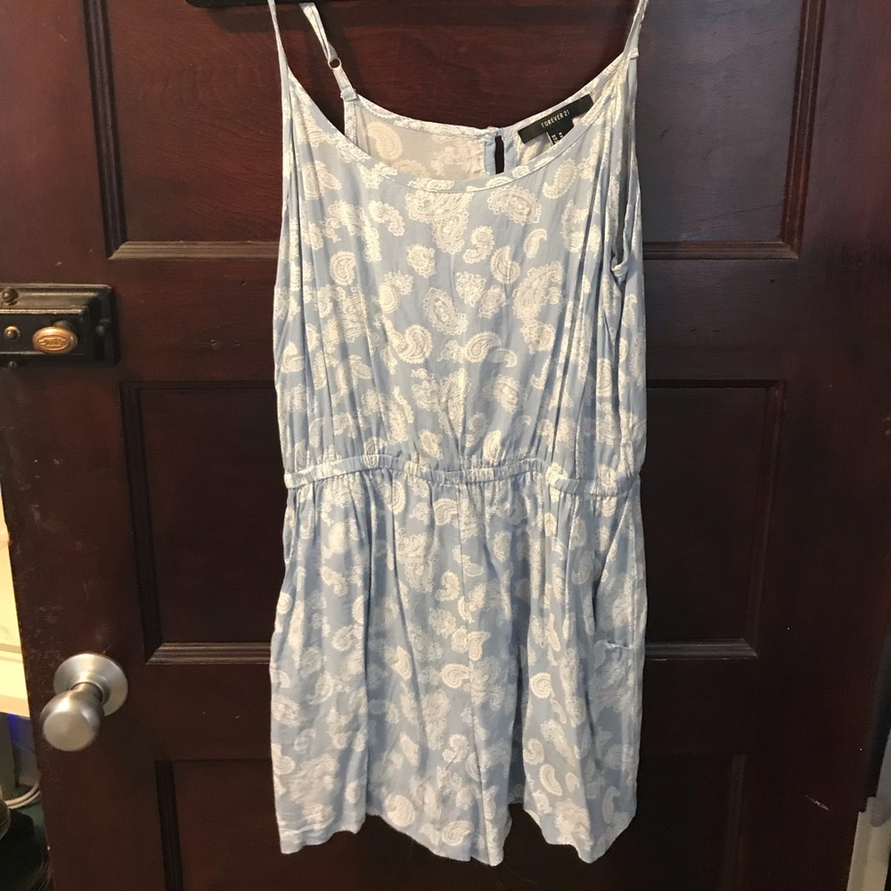 Blue Paisley Romper